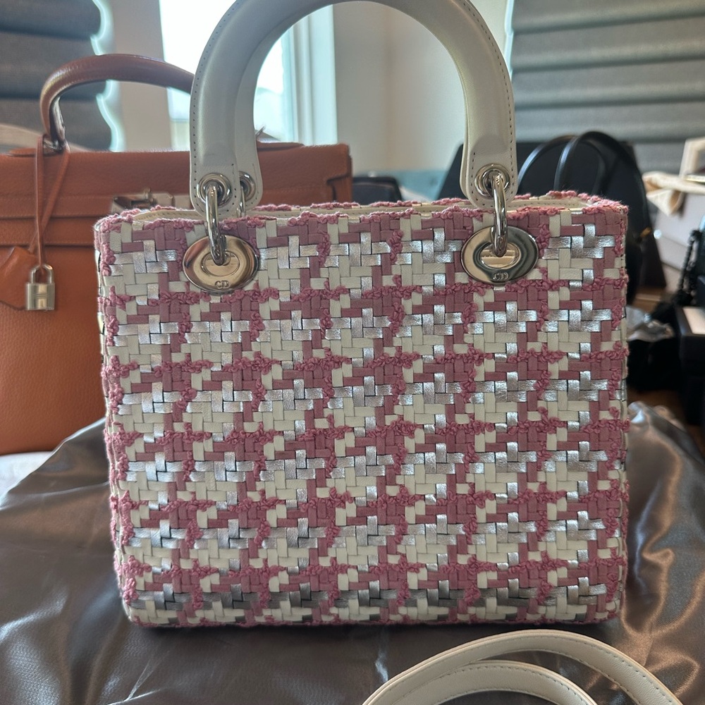 Lady Dior Woven Pink Tweed Medium - Picture 2 of 9